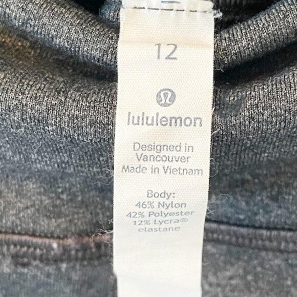 Lululemon Womens Charcoal Straight Leg Yoga Exercise Pants, Size 12 - Picture 4 of 4